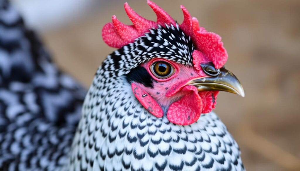 close up of Laced Wyandotte close up of Laced Wyandotte